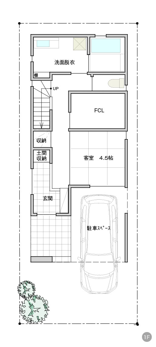 新金岡B街区1号地1F 間取り図