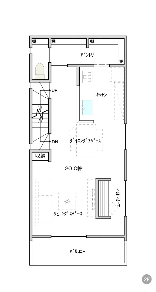 新金岡B街区1号地2F 間取り図