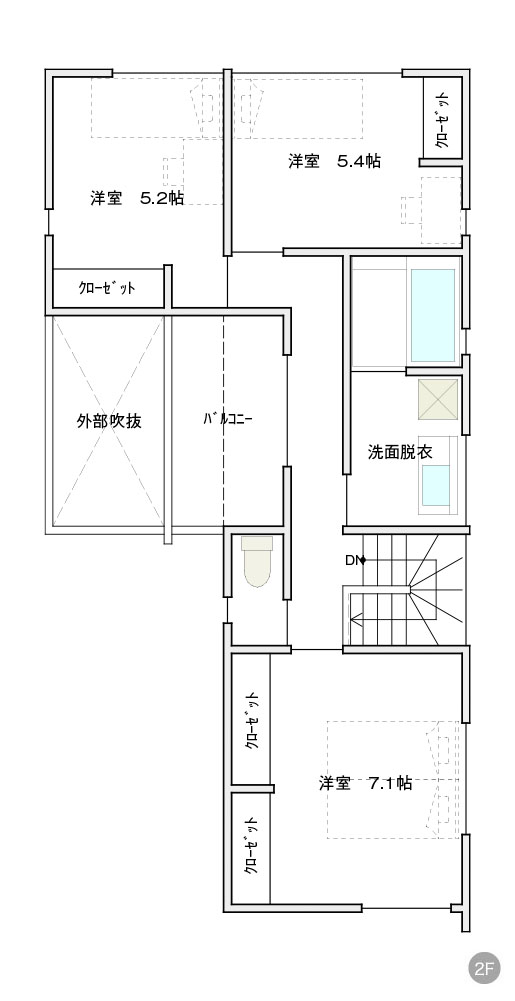 大泉緑地2号地2F 間取り図